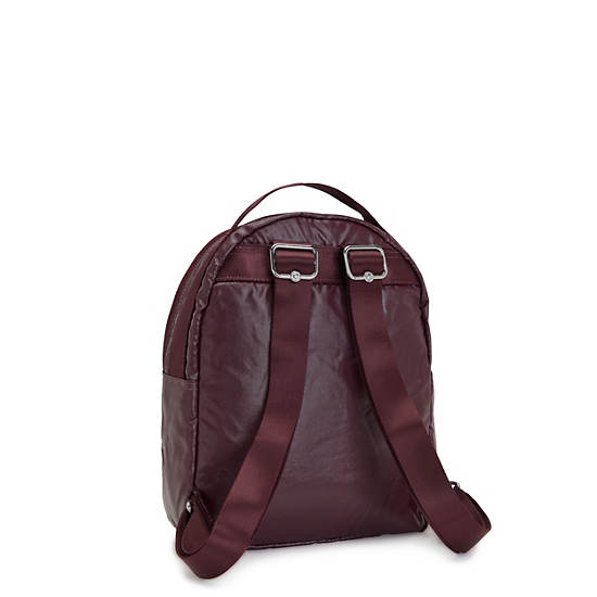 Kipling Kae Metallic Backpacks Burgundy Lacquer Metallic | CA 1590ZU